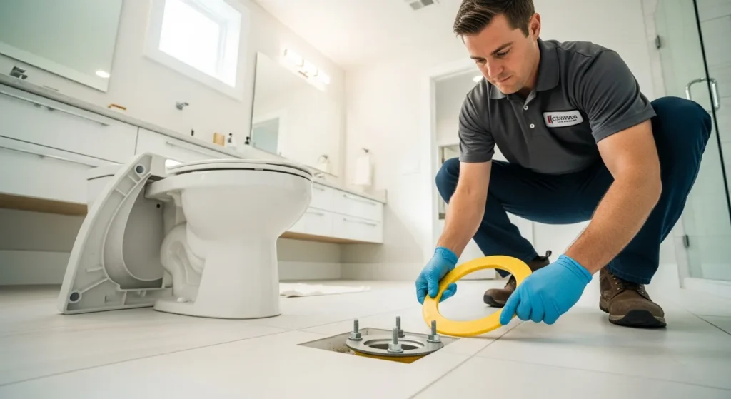 Toilet wax ring replacement service by 911 Drain Lines and Plumbing