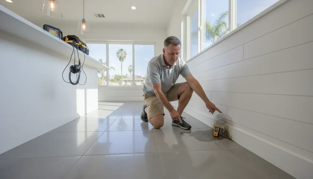 Slab leak repair Orange County warning signs in a home