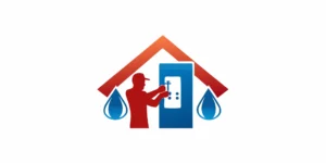 Professional plumber inspecting a wall-mounted tankless water heater in an Orange County home