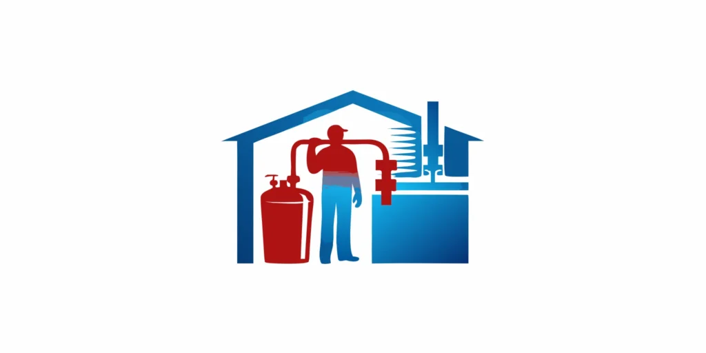 Plumber inspecting a water softener system in a home utility room
