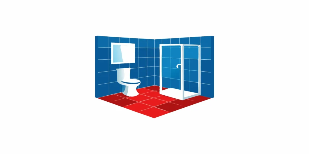 A clean, modern bathroom with a white toilet and shower
